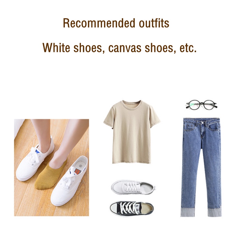 Vớ Cổ Thuyền Silicone Chống Trượt Màu Trắng Thời Trang Mùa Hè Cho Nữ