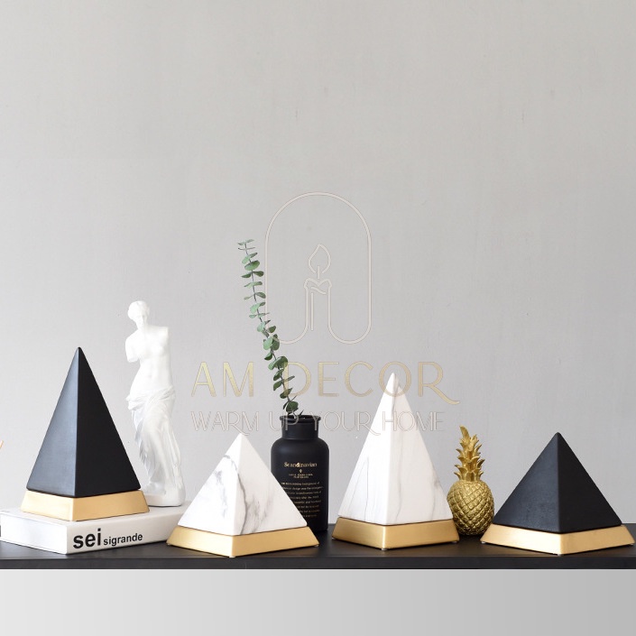 Kim tự tháp gốm men Bắc Âu decor trang trí tủ TV, phòng khách sang trọng - AM Decor