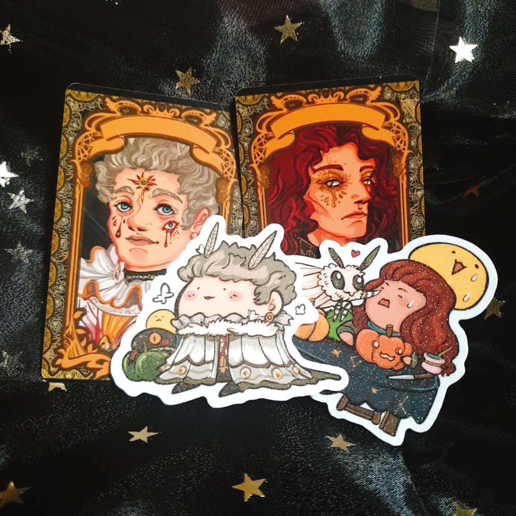 [CÓ SẴN] SET STICKER GOOD OMENS MOTH AND LAMP