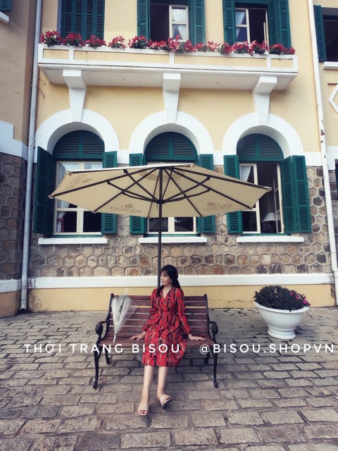 Đầm váy hoạ tiết thổ cẩm boho vintage đỏ /TOÀN BỘ ẢNH THẬT