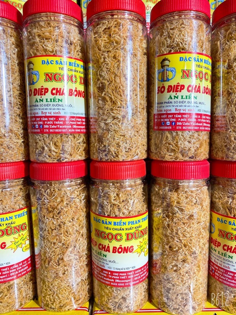 Sò Điệp Chà Bông ( ăn liền ) là món ăn yêu thích của shop Đặc Sản Biển Phan Thiết NGỌC DŨNG; Hộp 200 gram. HSD 12 tháng