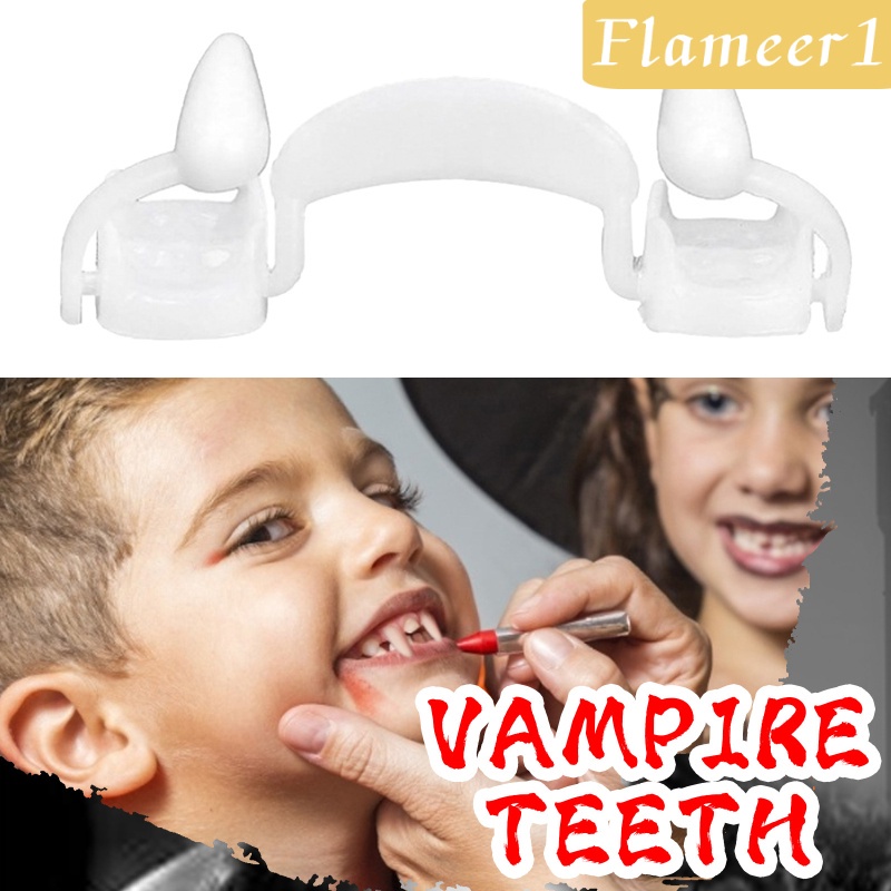 [Flameameer1] Hộp Răng Giả Có Thể Thu Gọn Hóa Trang Ma Cà Rồng Fangs Cho Tiệc Halloween