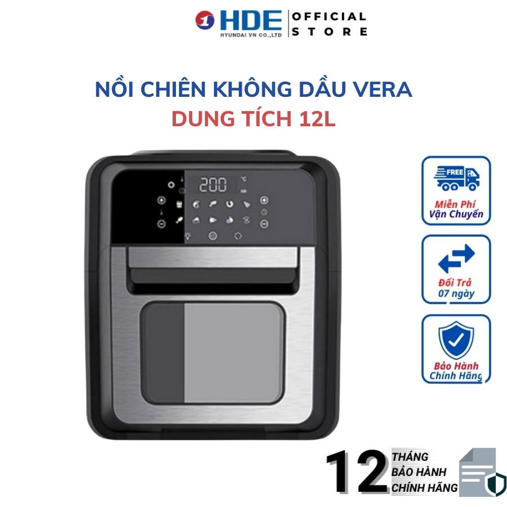 Nồi Chiên Không Dầu Vera Dung Tích 12L Có Bảng Điều Khiên Cảm Ứng Thông Minh - BẢO HÀNH 12 THÁNG