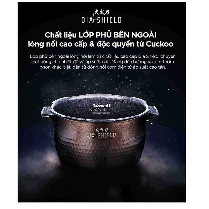Nồi cơm áp suất điện tử cao tần Cuckoo 1.8 lít CRP-AHXB1008F