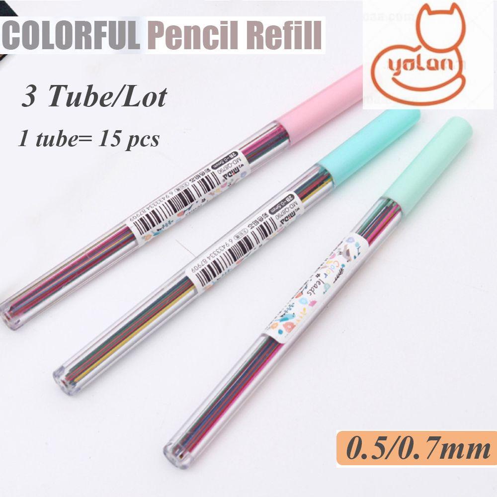 Set 15 Ruột Bút Chì 0.5 / 0.7 mm Nhiều Màu Sắc