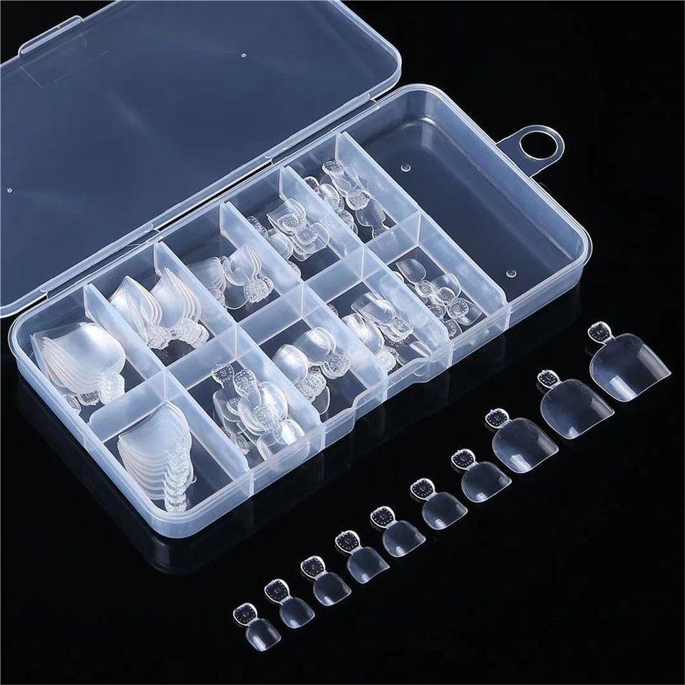 BORAG Set 100 Móng Chân Giả Trong Suốt Trang Trí Nghệ Thuật
