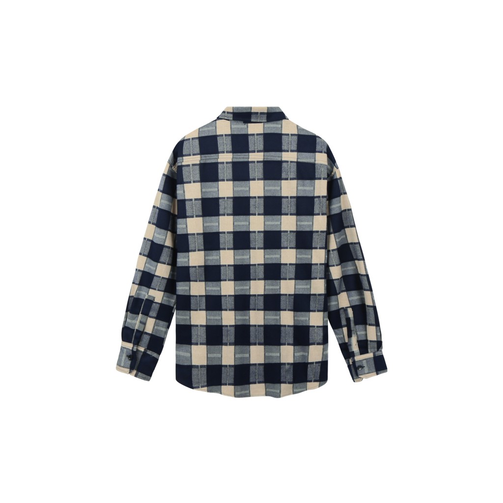 Áo Sơ Mi Flannel Màu Kem Sọc Xanh | BigBuy360 - bigbuy360.vn