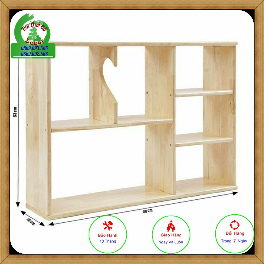Kệ Sách Treo Tường Rộng 80cm Gỗ Tự Nhiên Cao Cấp