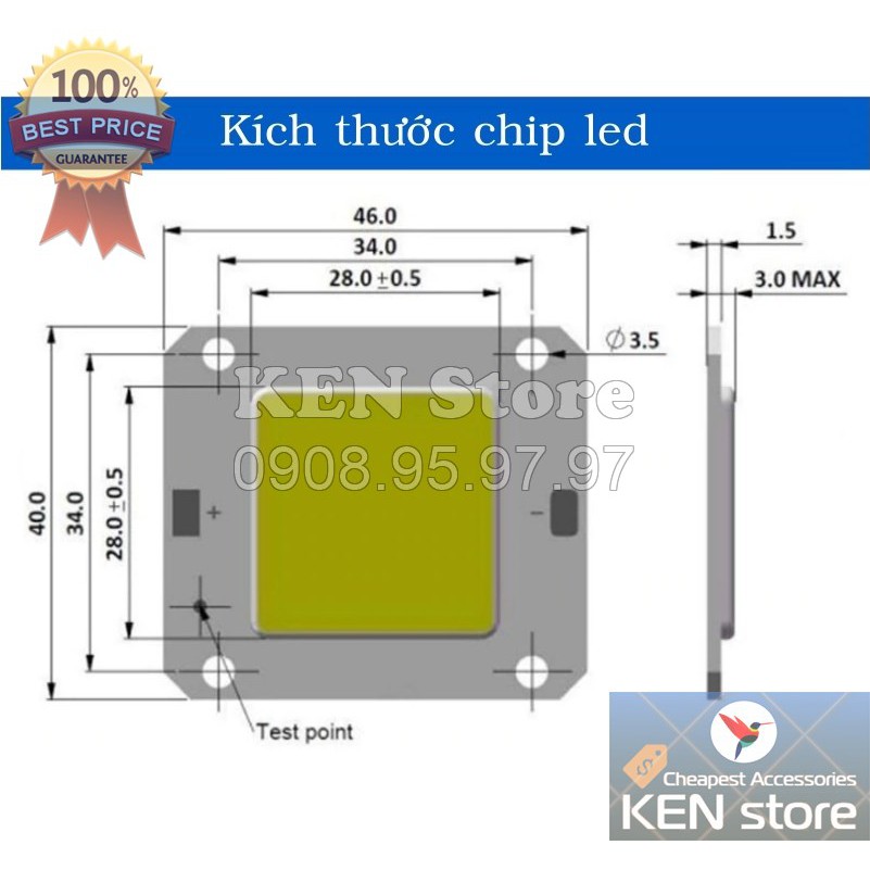 Chip led, nhân led 50W điện 12V DC | BigBuy360 - bigbuy360.vn