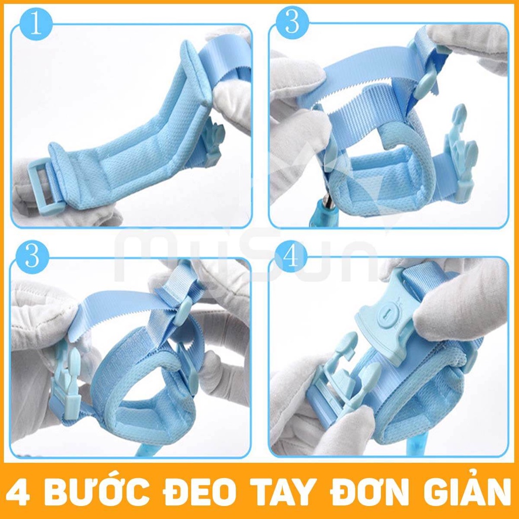 Dây đai vòng đeo tay dắt bé đi dạo, phản quảng có khóa an toàn chống lạc cho trẻ em MySun