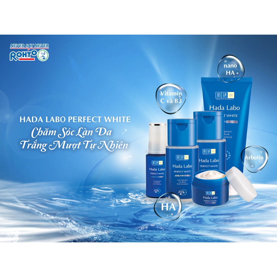 Kem Dưỡng Trắng Da Tối Ưu HADA LABO Perfect White Cream Xanh 50g