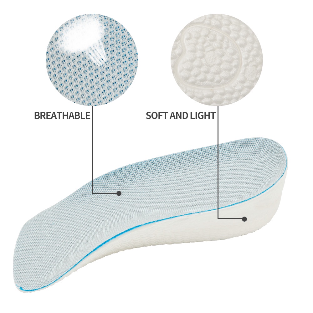 Miếng Lót Giày Thể Thao Thoáng Khí Tăng Chiều Cao 3 Chiều Cao Cho Nam Nữ