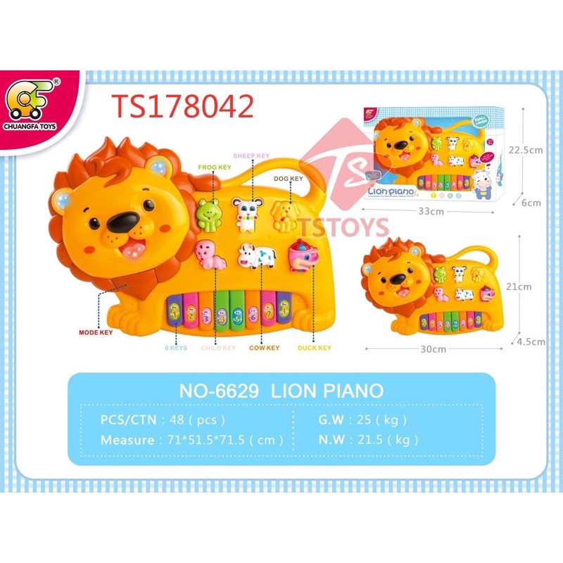 Đồ chơi ! Đàn sư tử có âm thanh tiếng kêu con vật và ánh sáng cho bé(1-4y)