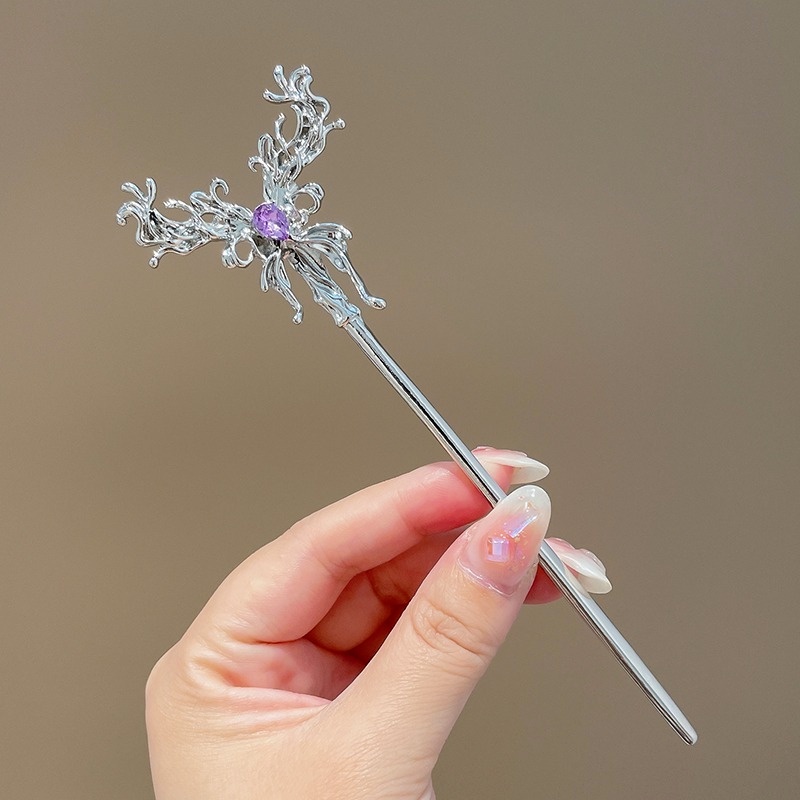 Kẹp Tóc Hình Bướm Bằng Kim Loại Phong Cách Retro Hàn Quốc