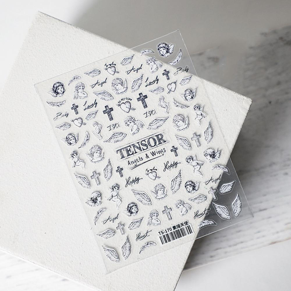 1 Miếng Dán Trang Trí Móng Tay Siêu Mỏng Khắc Chữ Tiếng Anh La Mã 5D DIY