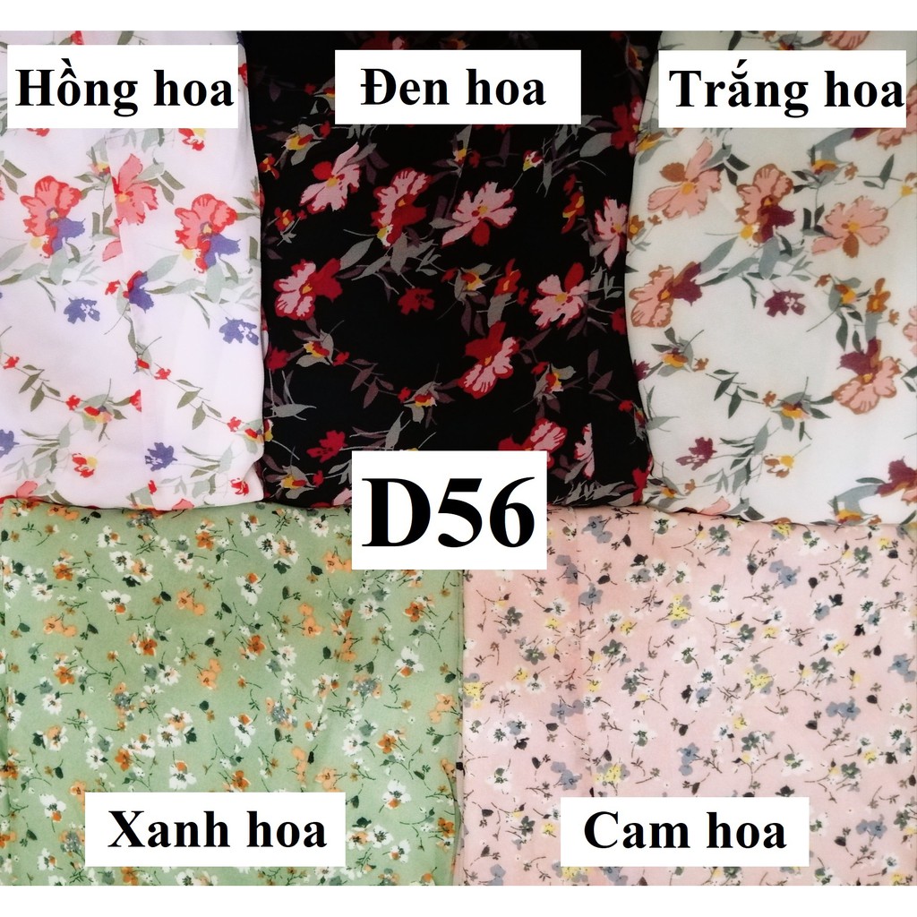 Đầm voan hoa nhí xoắn ngực tay dài dây thắt nơ eo có size bigsize CEZY D56