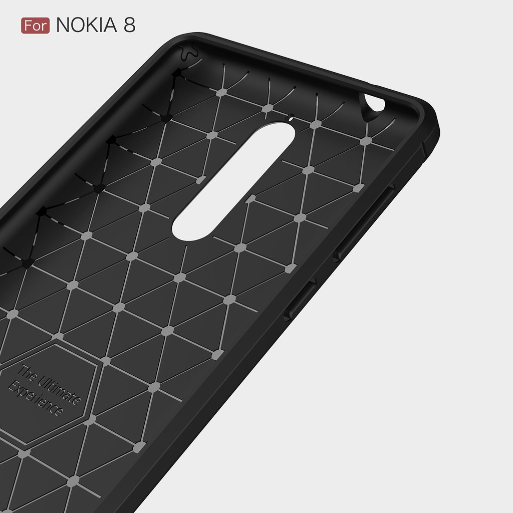 Ốp điện thoại silicon sợi carbon chống sốc cho Nokia 8 Nokia 8