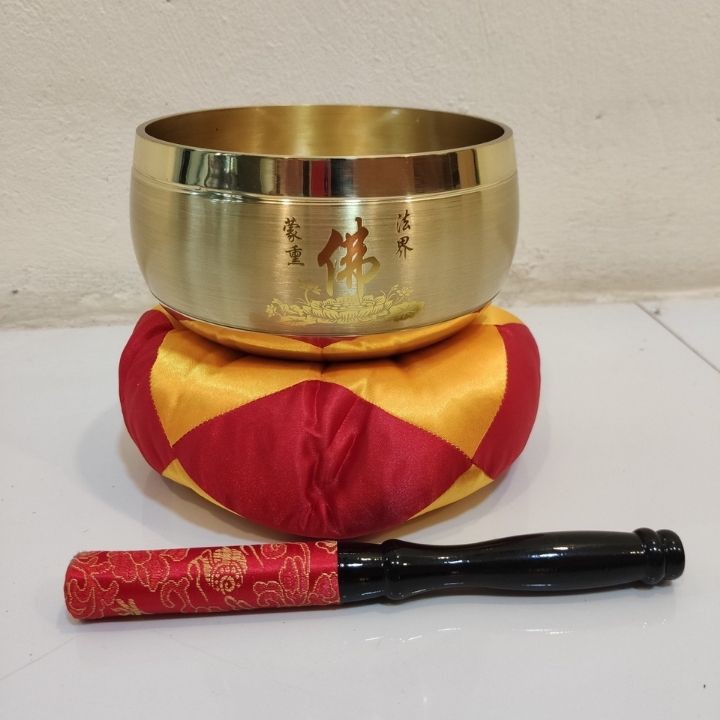 Chuông mõ Đài Loan 3.5 inch - Đồ thờ cũng tụng kinh niệm phật bằng đồng và gỗ