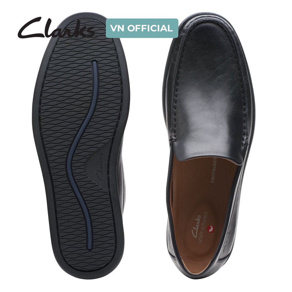 Giày tây lười nam CLARKS Ferius Creek màu Đen