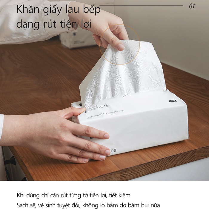 Combo 3 Gói Khăn Giấy Rút Lau Bếp Saengong 100 tờ/Gói - K2V Shop
