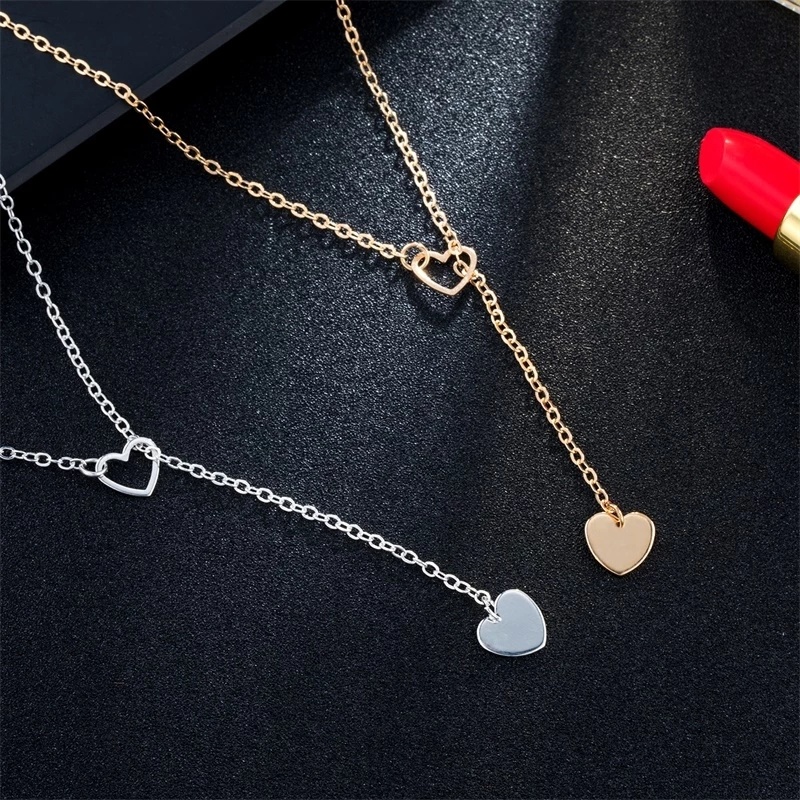 vòng cổ Mặt Trái Tim Đôi Thời Trang Cho Nữ
