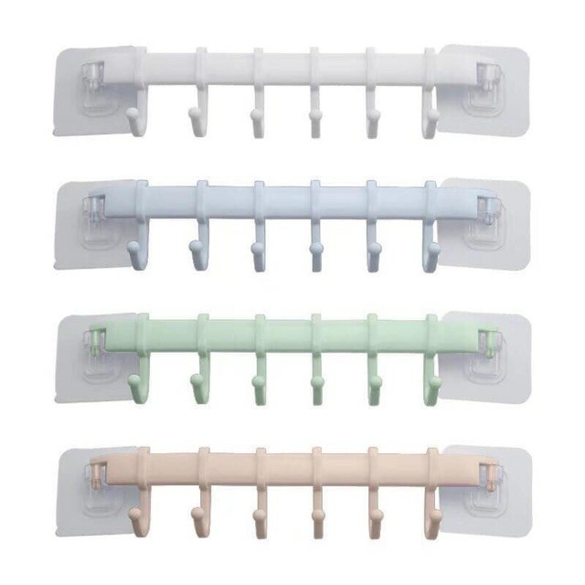 PVN14692 Móc treo dán tường nhà tắm nhà bếp 6 móc T8