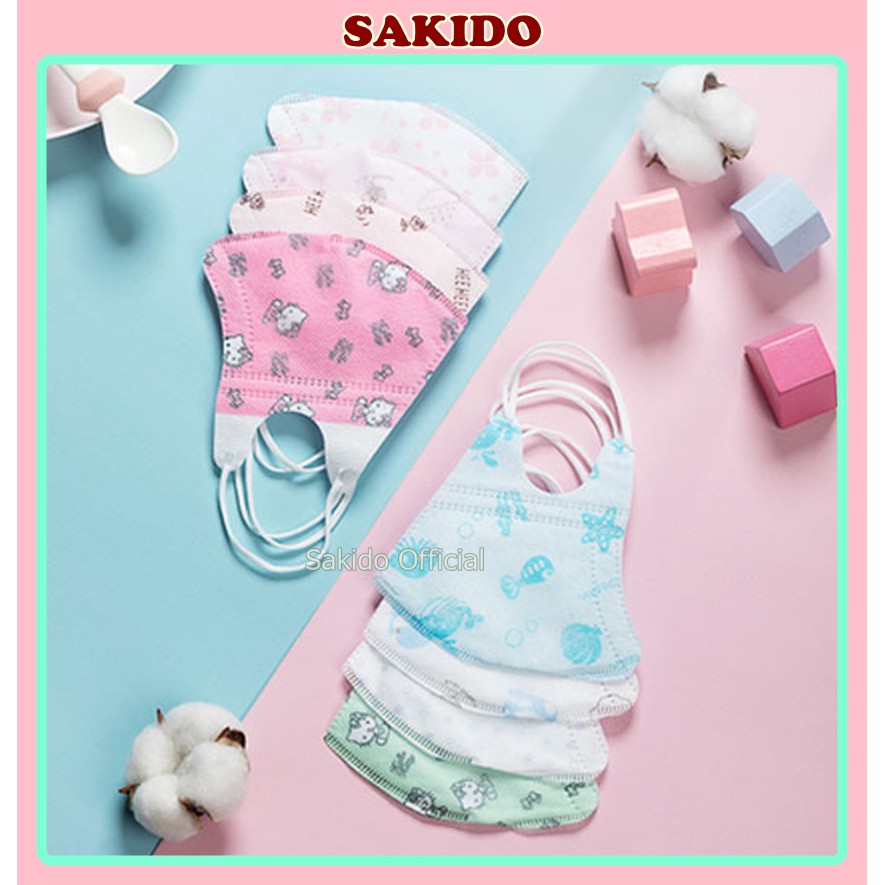 Khẩu trang 3D 4 lớp cho bé sơ sinh đến 12 tuổi 3D, kháng khuẩn chống nước set 5 chiếc SAKIDO | BigBuy360 - bigbuy360.vn
