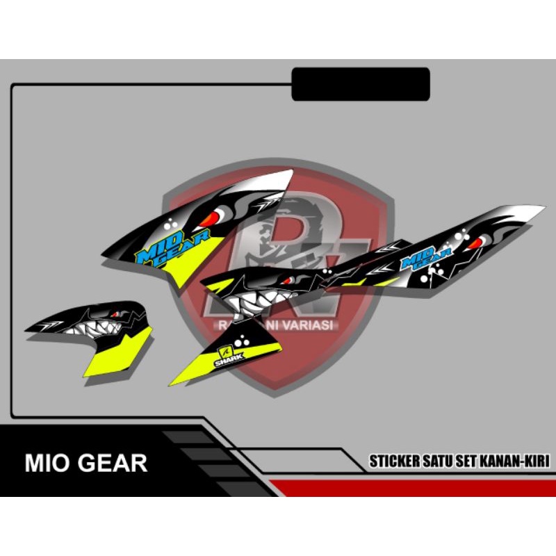Miếng Dán Hình Cá Mập Mio Gear Variation Tạm Thời / Miếng Dán Bánh Răng