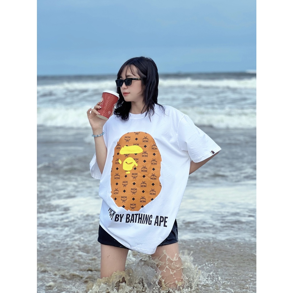 Áo thun Cotton Cổ tròn Ngắn tay BAPE M.C.M - BEST QUALITY 💥FREESHIP EXTRA💥 Form Chuẩn Âu - DE STORM