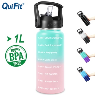 Bình giữ nhiệt QuiFit 1L 32OZ thép không gỉ chống rò rỉ có thể tái sử dụng ngoài trời du lịch kèm ống hút