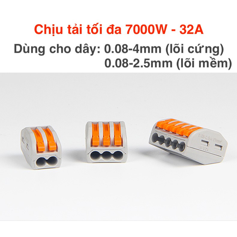 Cút nối dây điện nhanh PCT-212 213 215 KV774 - chịu tải 32A