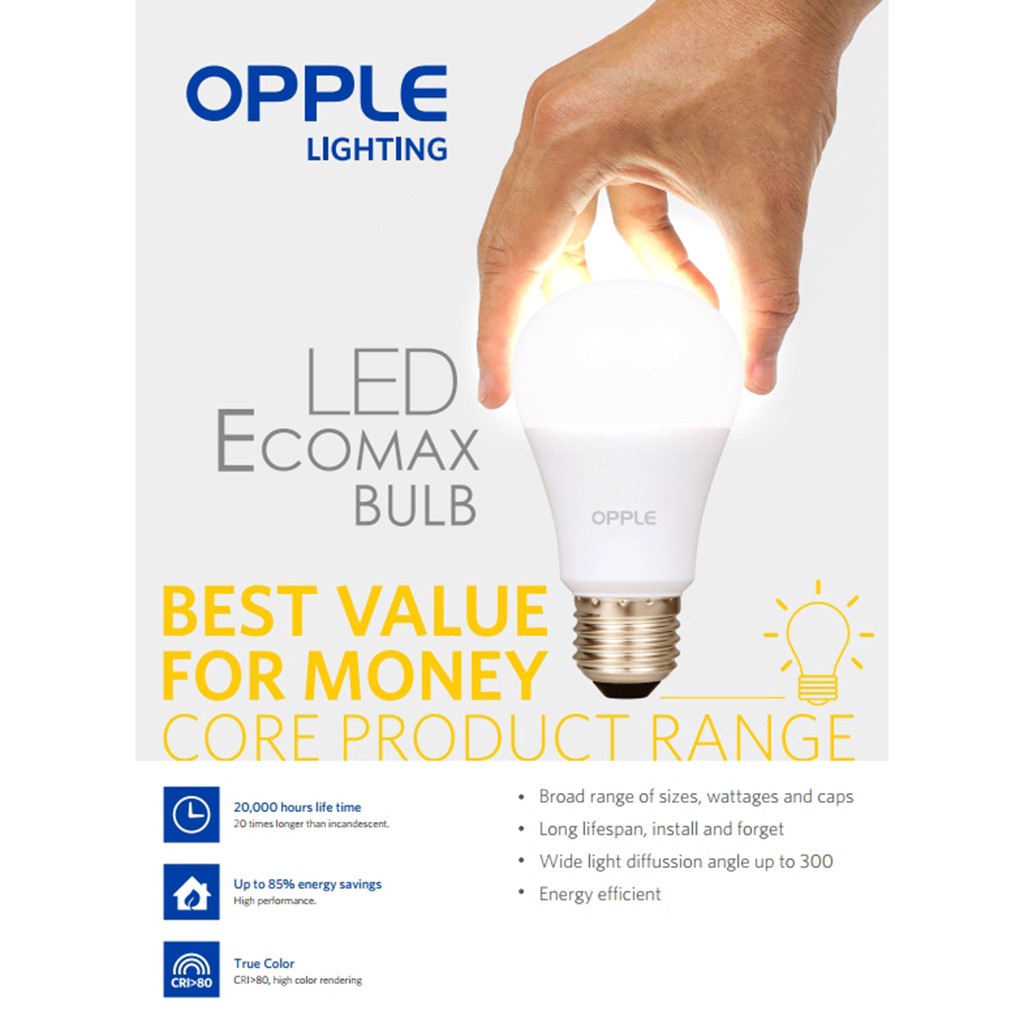 Đèn LED OPPLE EcoMax 1 Bulb P45 E27 5W - Chính Hãng