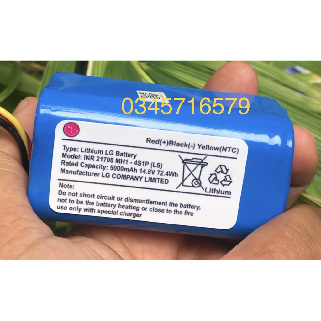 (BH 6 THÁNG) PIN LG 5000mA NÂNG CẤP CHO ROBOT HÚT BỤI SHIMONO ZK808