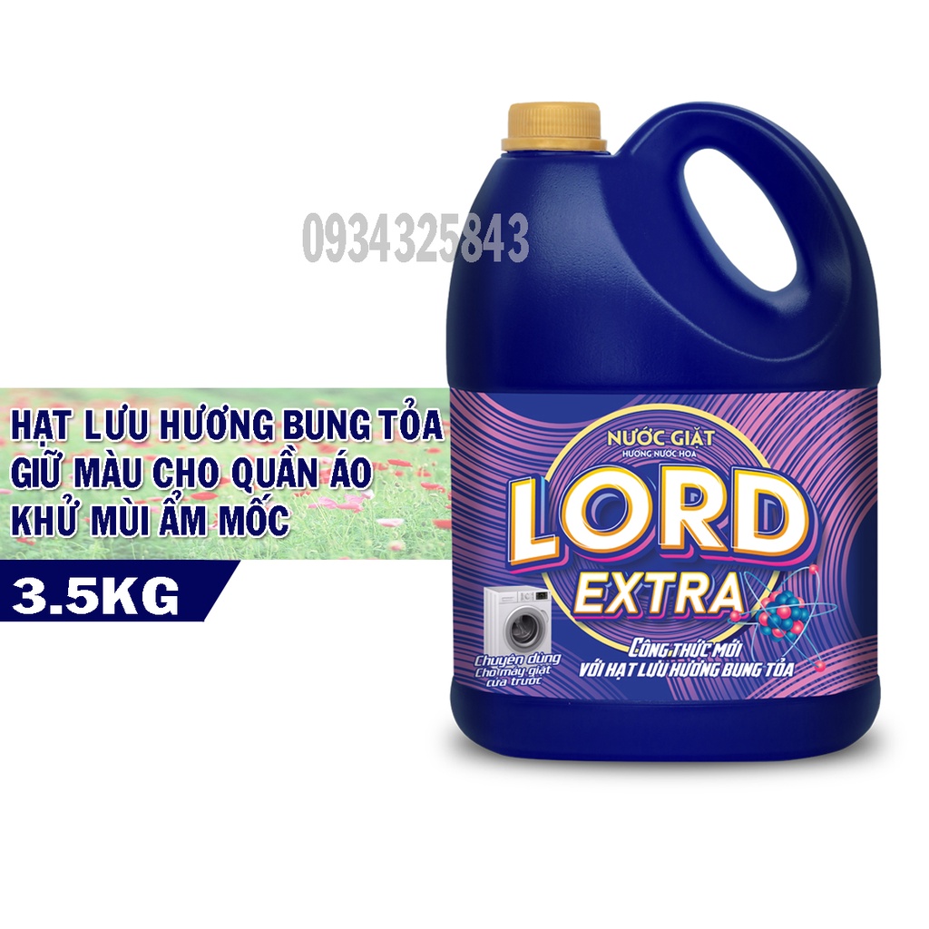 Nước giặt Lord Extra cao cấp khử mùi ẩm mốc, giữ màu quần áo 3.5kg