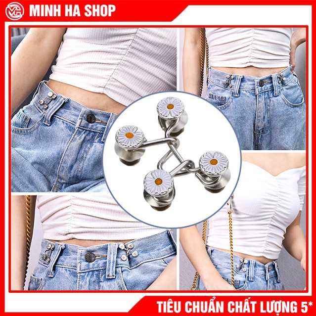 Cúc cài bóp Eo Đồ Thu Nhỏ Lưng Quần, Khuy Gài Eo Chỉnh Quần Không Cần Đinh Tán Tiện Lợi Cho Nữ Hình Hoa Cúc