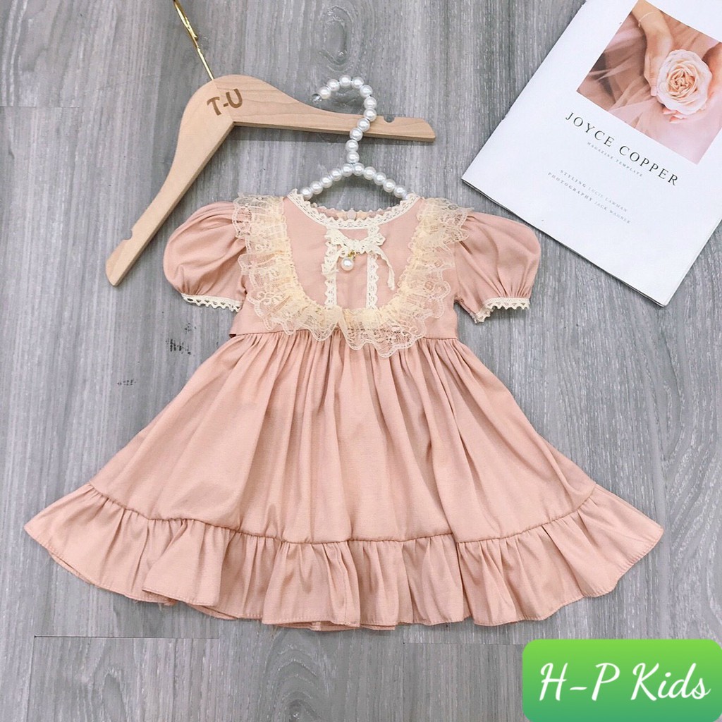 [HÀNG ĐẸP] Đầm bé gái - váy babydoll chất đũi mềm mại, size đại (18-32kg)