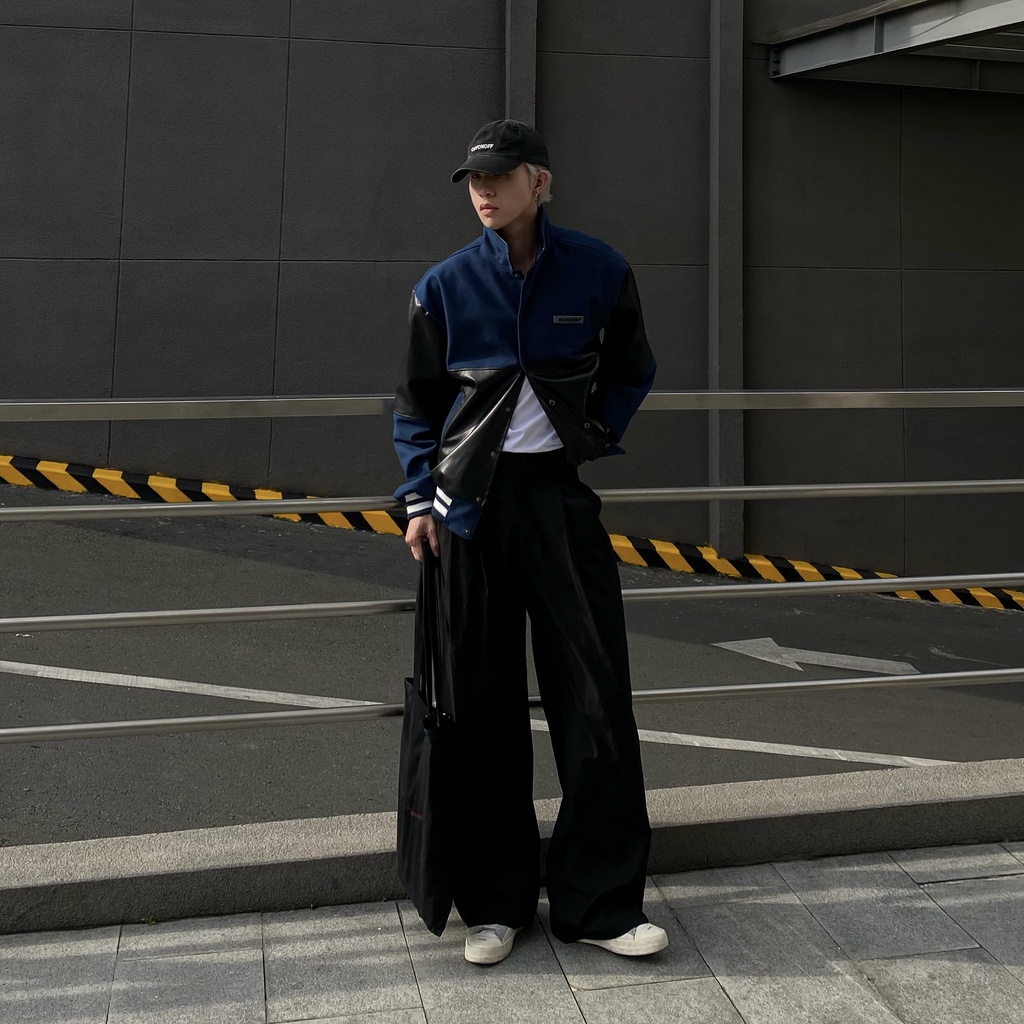 Áo khoác phối da half leather jacket DEJAVU196