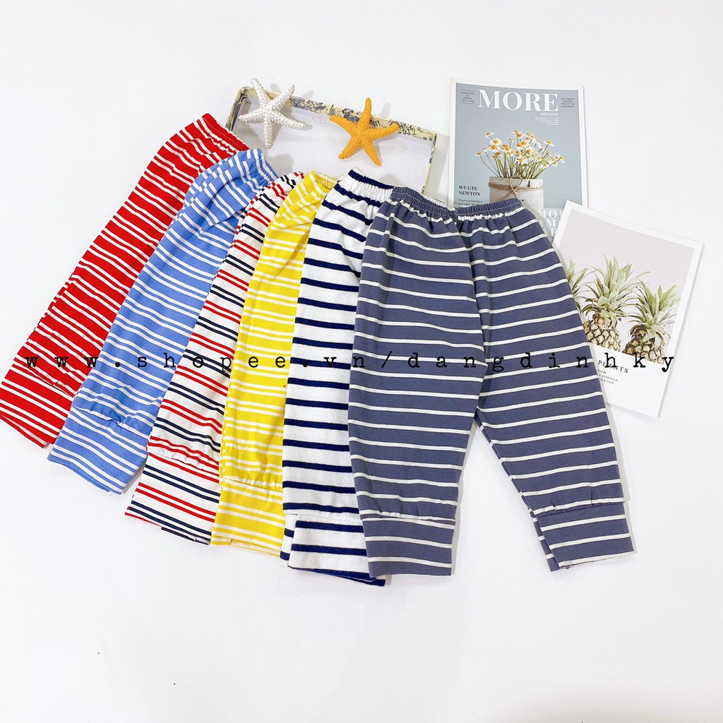 COMBO 10 QUẦN DÀI COTTON KẺ CHO BÉ