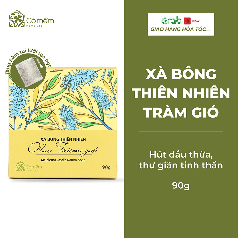 Xà Bông Tắm Thiên Nhiên Baby Tràm Gió Cho Bé Giúp Ngừa Cảm Lạnh, Giữ Ấm Giảm Ho Cỏ Mềm 90g