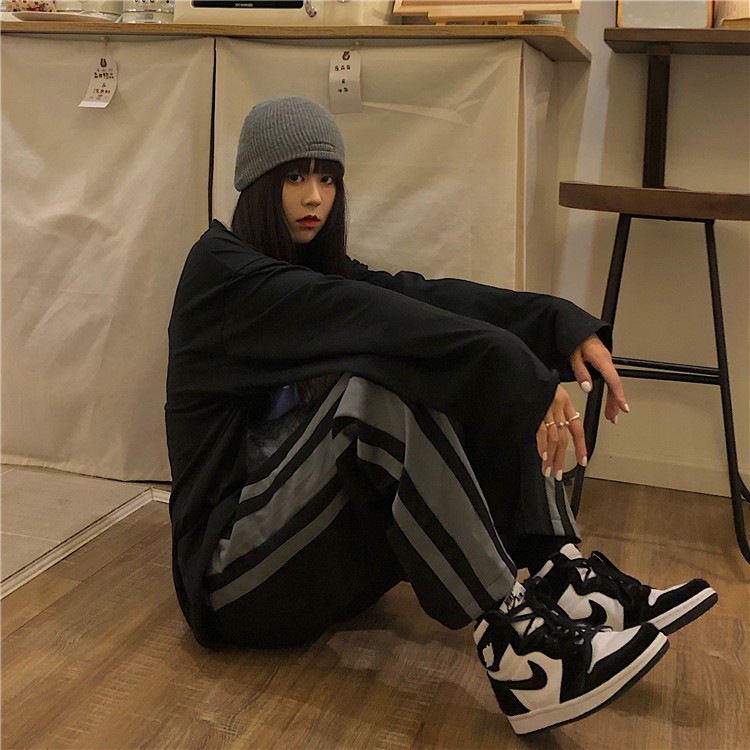 quần thun ống rộng 3 line nam nữ cao cấp | BigBuy360 - bigbuy360.vn