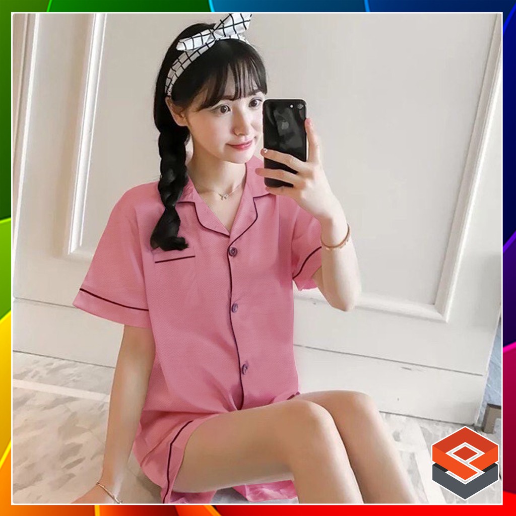 Bộ Ngủ Pizama Lụa Quần Ngắn Trơn Màu - 4BASIC | BigBuy360 - bigbuy360.vn