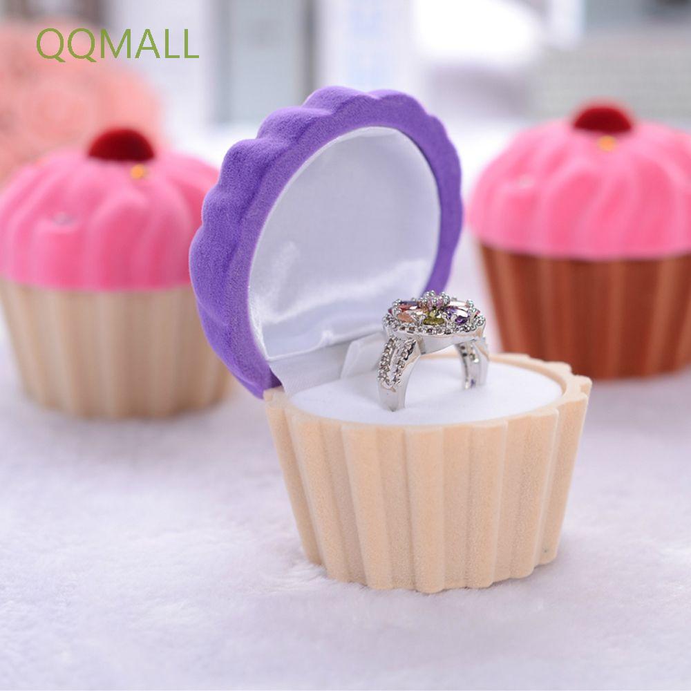 Hộp Đựng Trang Sức Bằng Vải Nhung Cao Cấp Hình Bánh Cupcake Dễ Thương