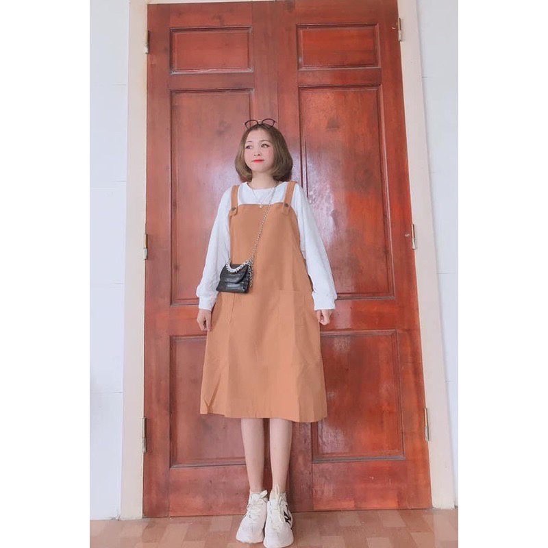 [Rẻ Vô Địch] Váy Yếm Nhung Dài 2 Màu( Có Ảnh Thật) | BigBuy360 - bigbuy360.vn