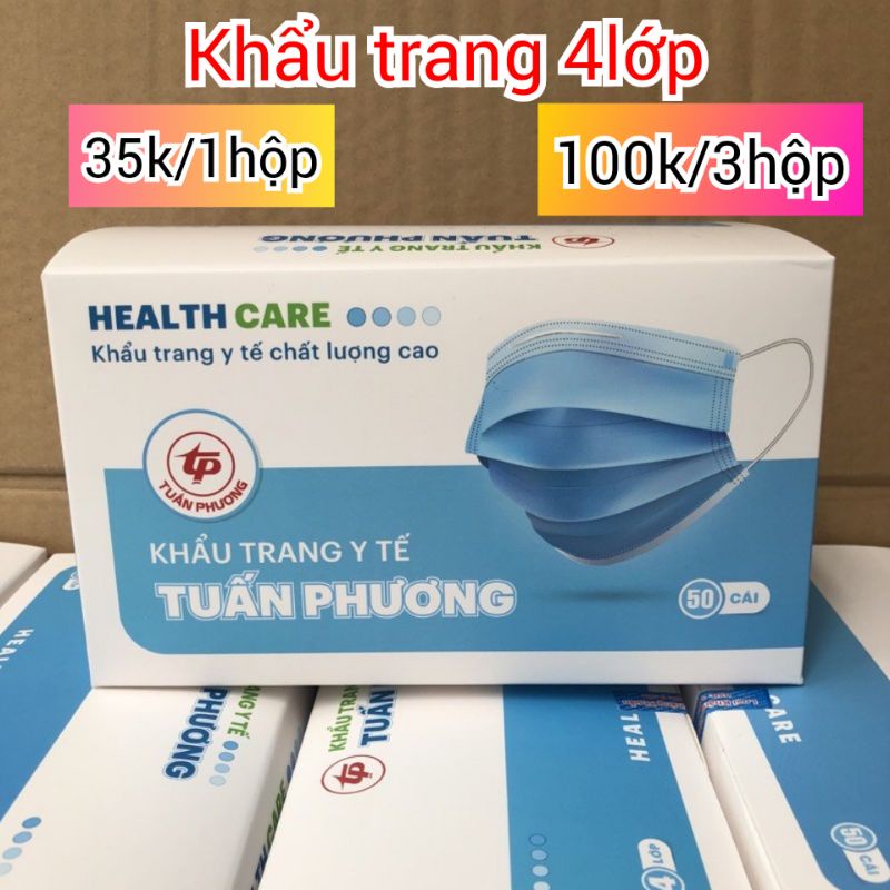 Khẩu trang y tế kháng khuẩn 4 lớp dày dặn hàng công ty có đủ giấy tờ