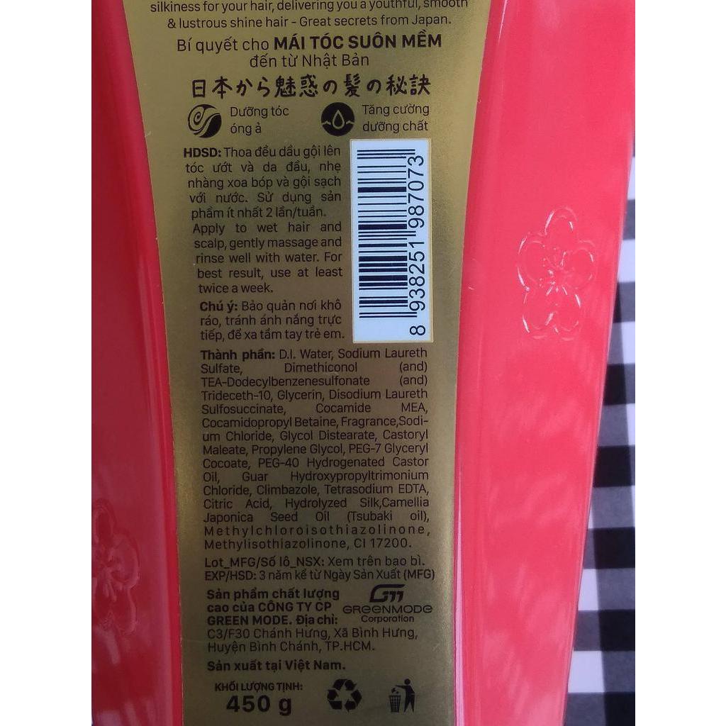 Dầu gội HaSi Kokeshi dưỡng tóc và ngừa gàu 450g | Chai gội đầu nữ