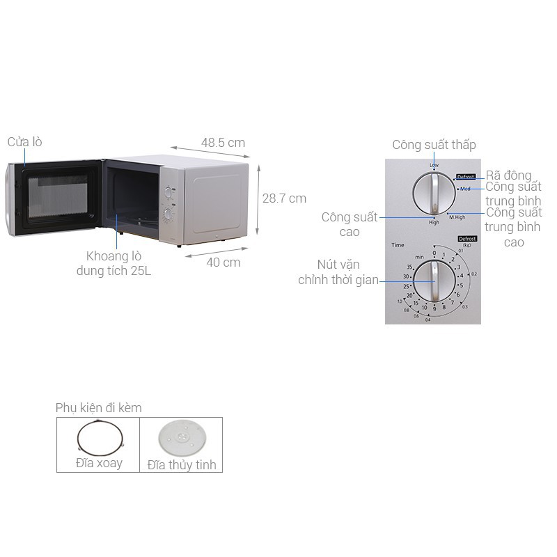 [Chính hãng - Bảo hành 1 năm] Lò Vi Sóng Panasonic NN-SM33HMYUE (800W)