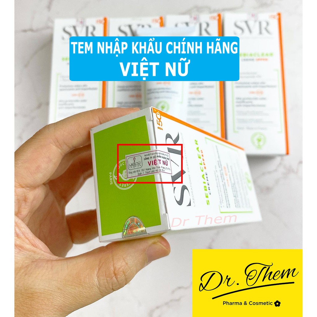 ✅[CHÍNH HÃNG] Kem Làm Giảm Mụn Và Chống Nắng SPF50 SVR SEBIACLEAR Creme SPF50 50ml, Không Gây Nhờn Da