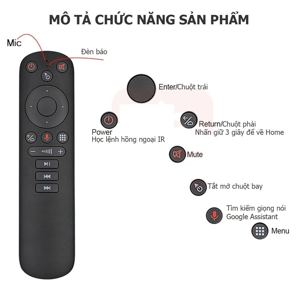 Điều khiển remote chuột bay tìm kiếm giọng nói một chạm Voice Remote Mouse Air G50s