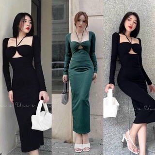 ĐẦM BODY DÂY CỔ YẾM (KÈM VIDEO HÌNH THẬT)