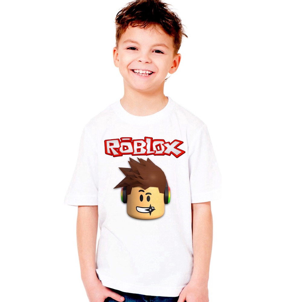 Áo thun cotton ngắn tay in hình cho bé trai B 'roblox